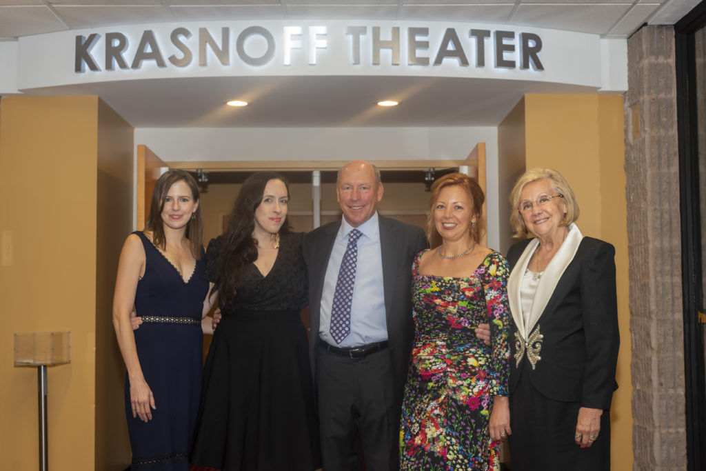 The Krasnoff family helped dedicate the Krasnoff Theatre at the Tilles Center