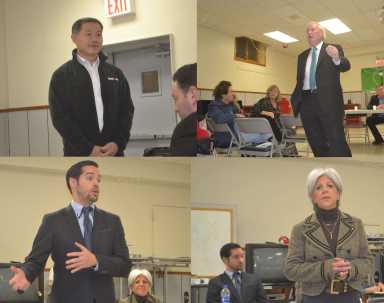 Clockwise from left: John Liu, Senator Tony Avella, Vickie Paladino, Simon Minching