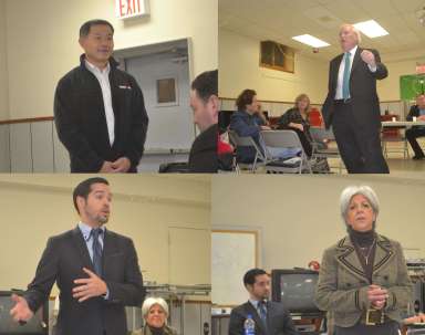 Clockwise from left: John Liu, Senator Tony Avella, Vickie Paladino, Simon Minching