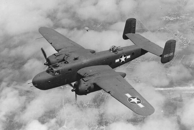 An Army B-25 Bomber similar to the one that crashed into the Empire State Building on July 28, 1945 (photo via Wikimedia Commons)