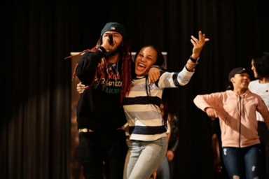 Hip-hop artist visits Hillcrest High School to promote college planning