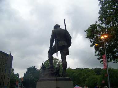 The Buddy Memorial at Forest Park in Richmond Hill honors local soldiers who died during World War I.
