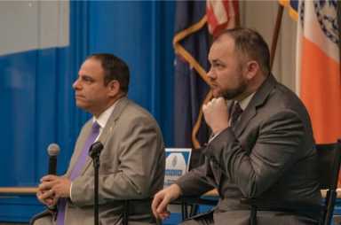 Johnson, Constantinides discuss senior housing at Astoria town hall