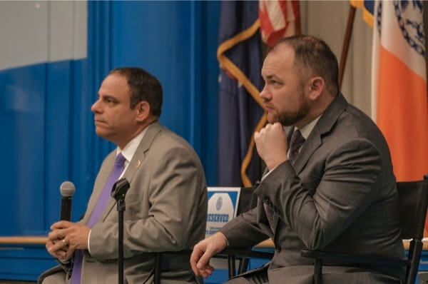 Johnson, Constantinides discuss senior housing at Astoria town hall