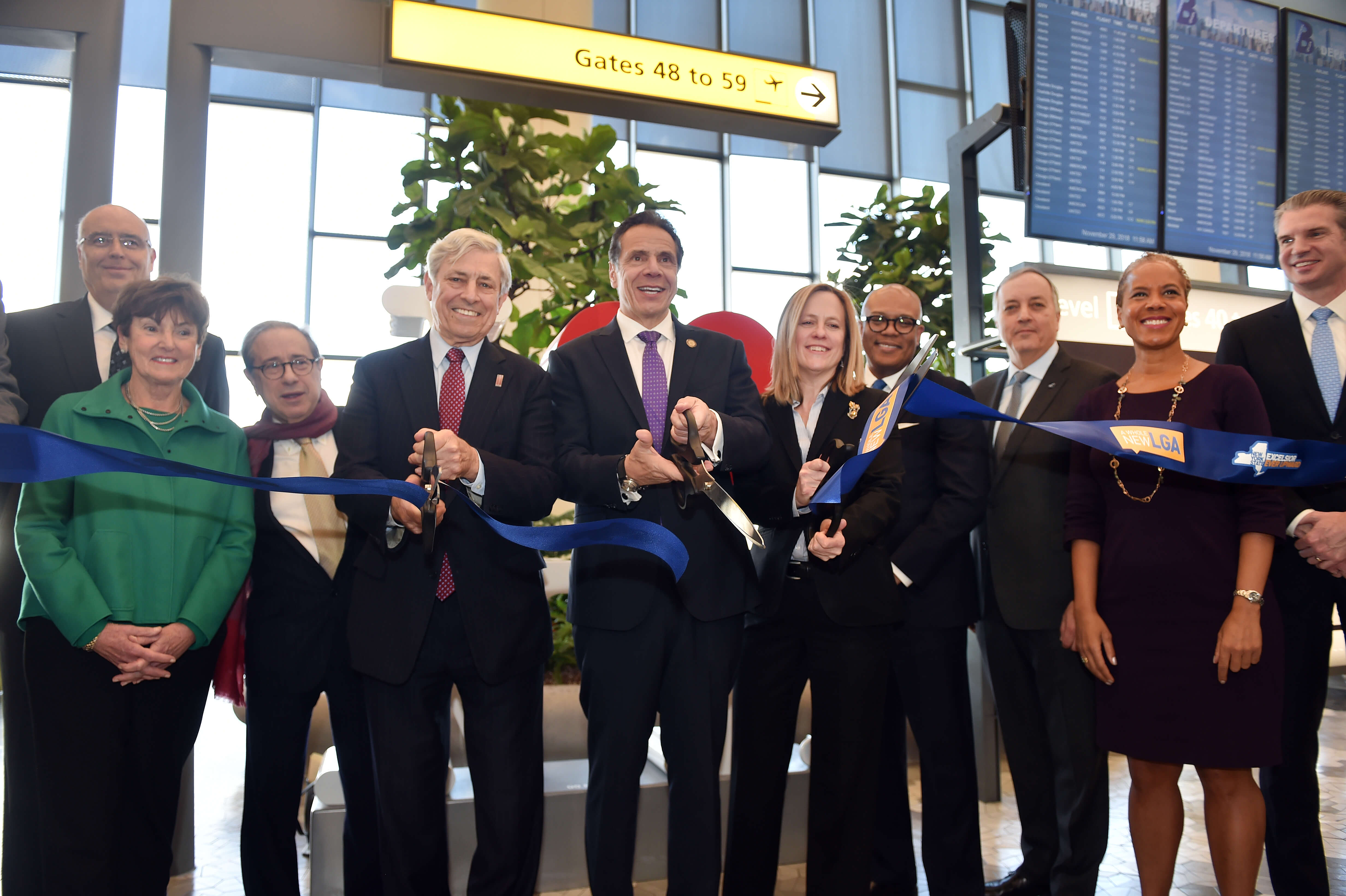 Governor Andrew Cuomo and Queens Borough President Melinda Katz helped cut the ribbon on Nov. 29 at LaGuardia Airport's new gates.