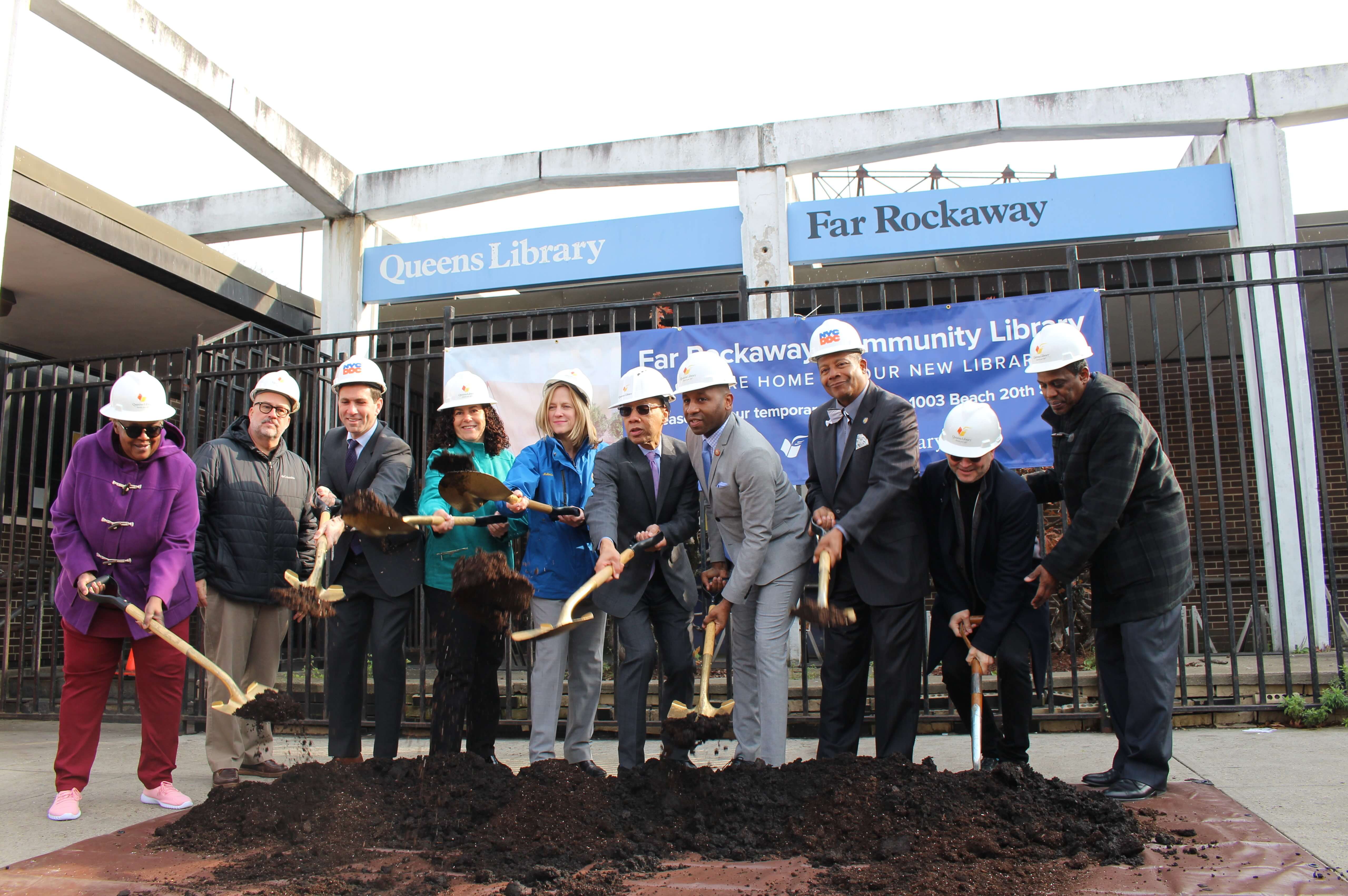 Officials broke ground on the new Far Rockaway branch of the Queens Library on Nov. 19.