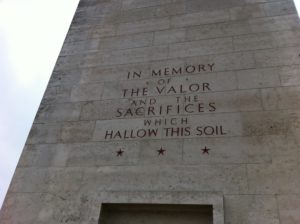 A memorial dedicated to WWII U.S. soldiers who fought for freedom in Europe. 