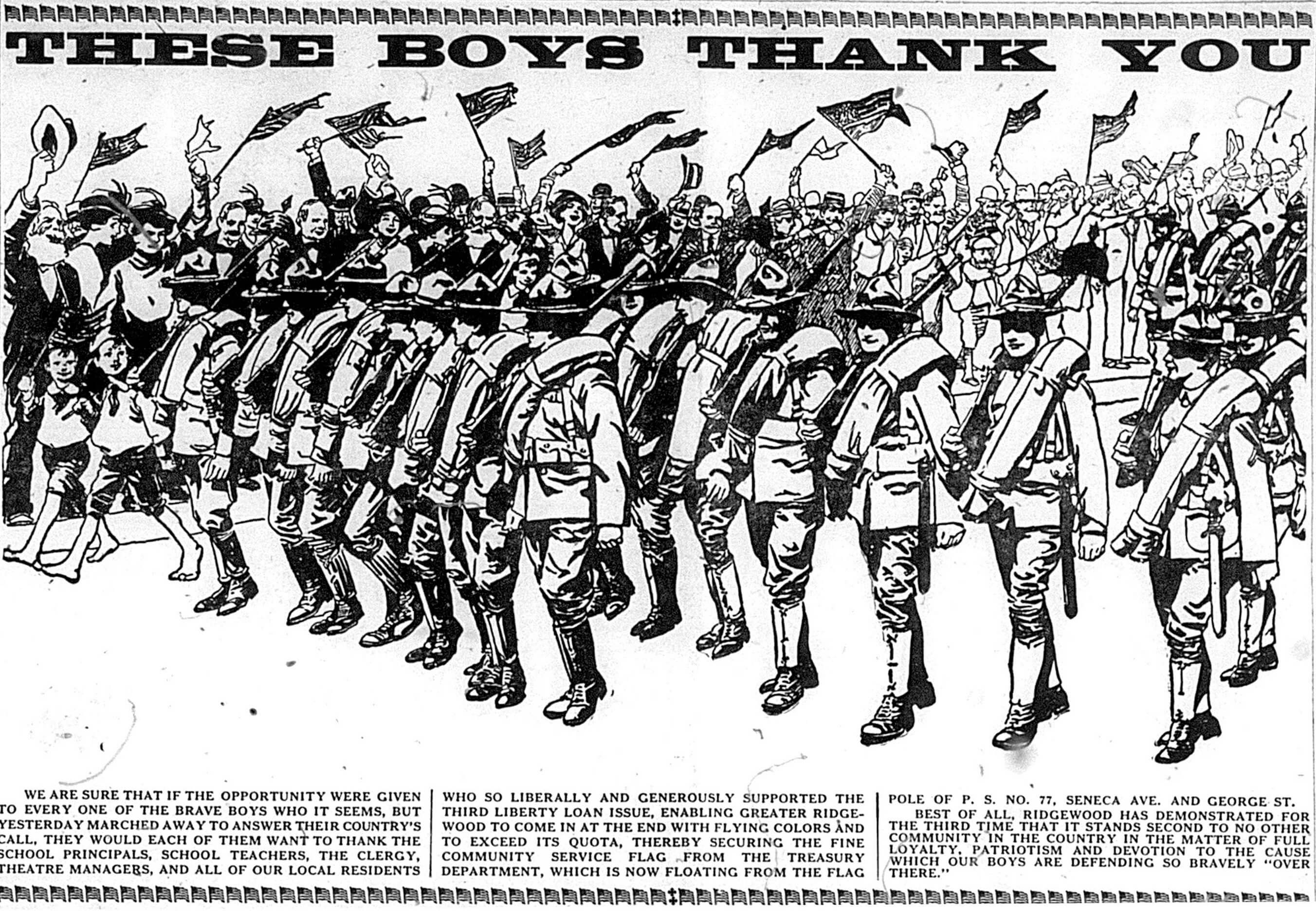 This tribute to the World War I soldiers ran in a May 1918 issue of the Ridgewood Times