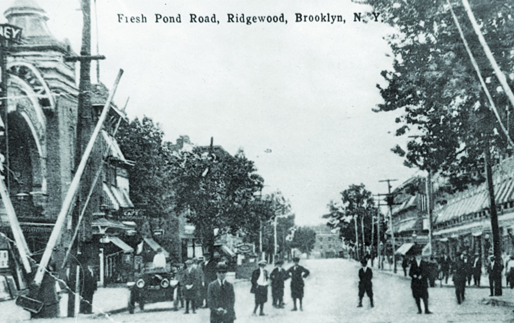 An early 20th-century postcard of Fresh Pond Road near present-day 67th Avenue in Ridgewood