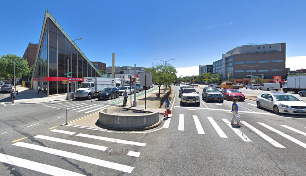 The intersection of Queens Boulevard and 56th Avenue in Elmhurst