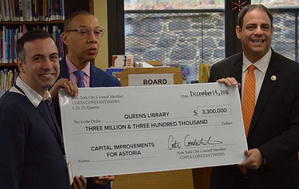Constantinides secures additional $3.25M to restore Queens Library’s Astoria branch