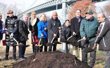 Queens officials break ground on revamped soccer field in Astoria Park