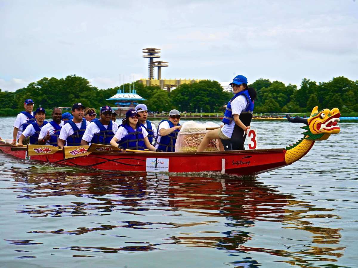 The Hong Kong Dragon Boat Festival, held every August, is one of the many summer highlights at Flushing Meadows Corona Park.