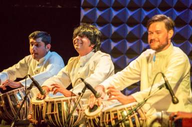 Global ambassadors for Indian percussion, contemporary classical tabla ensemble Talavya.