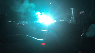 The blue aura from a transformer explosion in Astoria on Dec. 27 could be seen for miles.