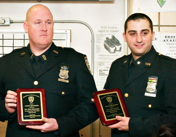 109th cops honored for halting burglary