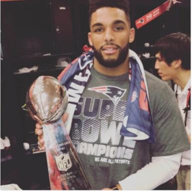 Trevor Bates, who helped the New England Patriots win Super Bowl LI, was arrested on Jan. 26 for punching a sergeant at the 115th Precinct in Jackson Heights.