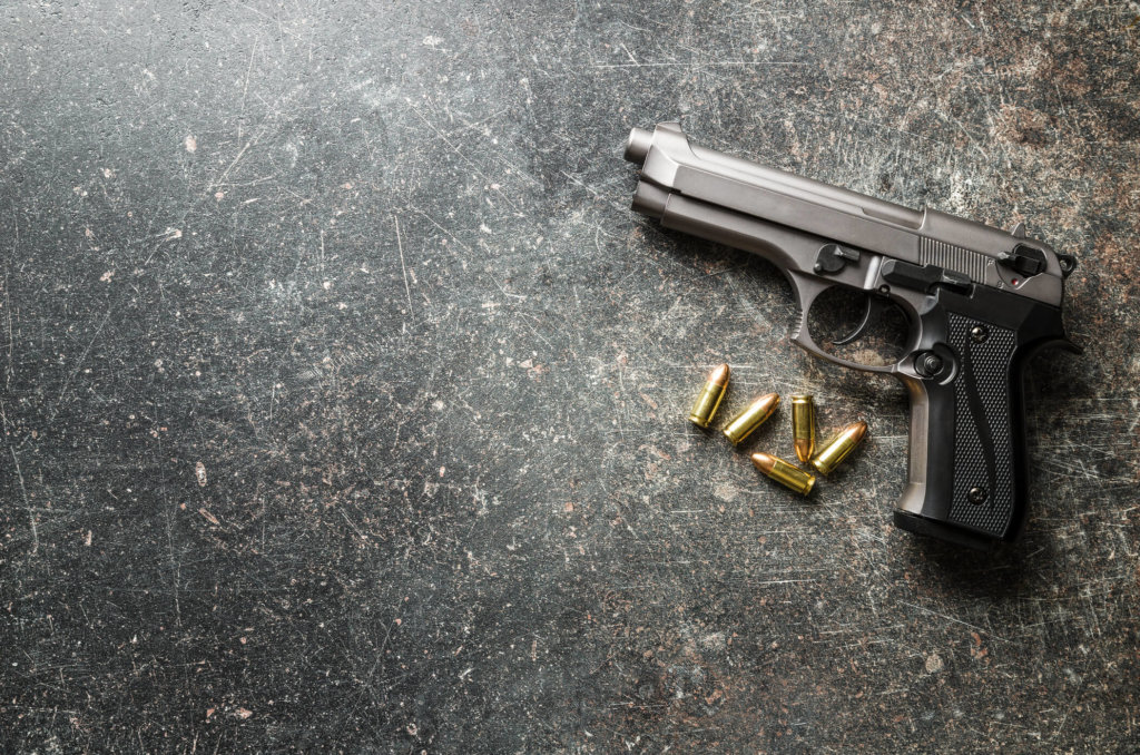 9mm pistol bullets and handgun