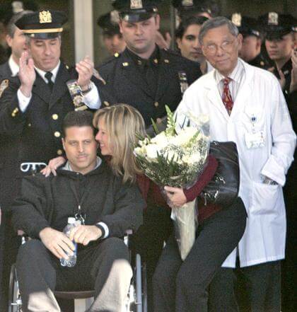 Officer injured in subway shootout leaves hospital