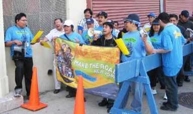 Workers protest LIC builder