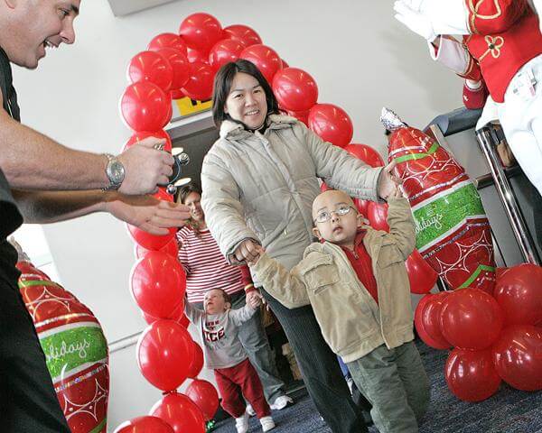 Schneider kids ride jet to meet Santa