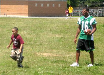 Roy Wilkins camp gets pro-football workout