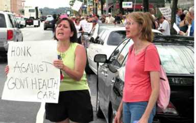 Boro health care rally gets heated