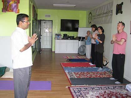 Woodsider teaches pupils philosophical yoga