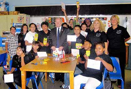 Van Bramer starts handing supplies out at area schools