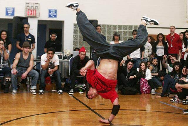Boro dancers break move for quake relief