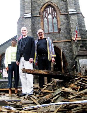 Landmark church decapitated on Main St.