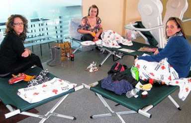 Airport becomes hotel for reluctant guests