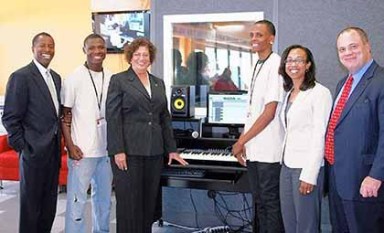 Far Rock Library recording booth teaches music