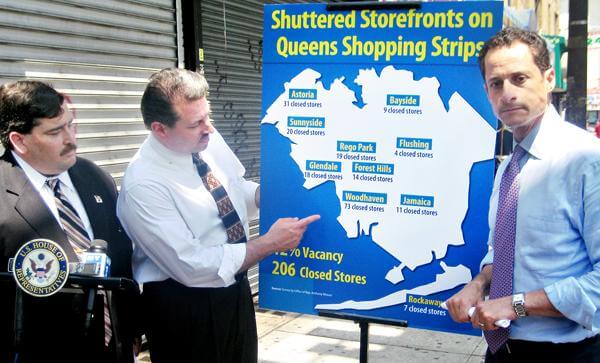 Vacant stores weigh down boro economy: Weiner