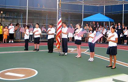 Students welcome new PS 229 playground
