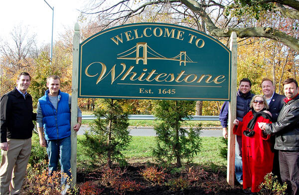 Whitestone civics install separate greetings to visitors
