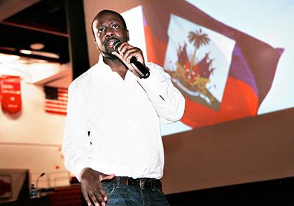 Wyclef Jean urges SJU students to help Haiti