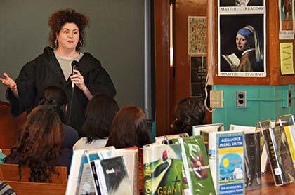 Author speaks about art of storytelling to Bayside HS students