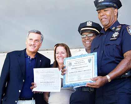 Queens auxiliary cops honored by NYPD at Cunningham Park