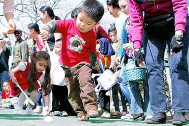 Easter eggs roll thru Bayside