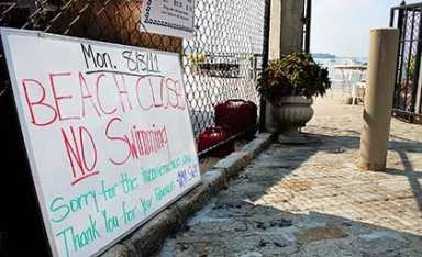 Douglas Manor Beach closed due to high levels of bacteria