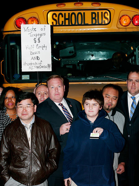 Busless students on the road