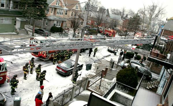 Bravest battle blaze in snow