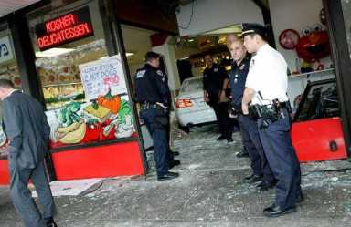 Two injured as car barrels into Little Neck deli