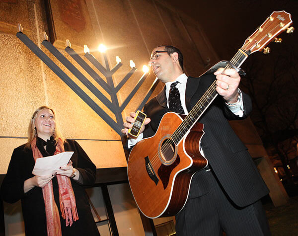 Forest Hills Temple celebrates Hanukkah with Menorah lighting and songs