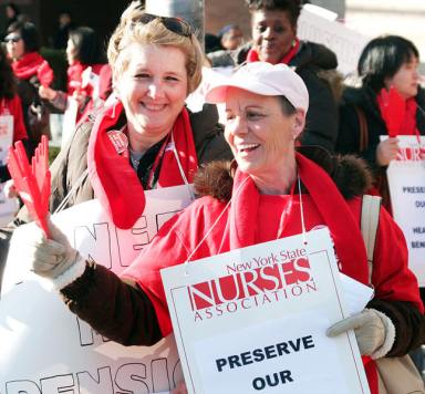 Nurses slam Flushing Hospital for suspending pension