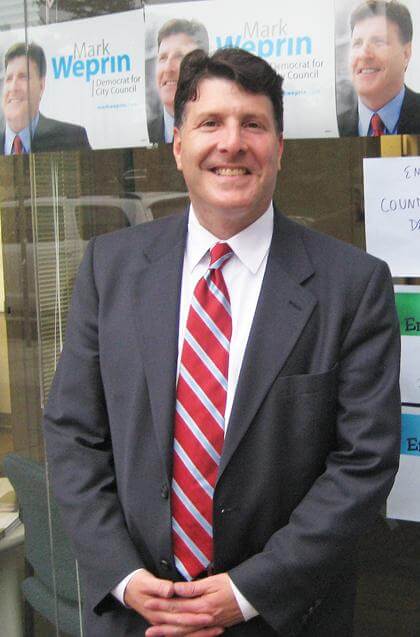 Weprin touts record in bid