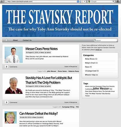 Anonymously run Web site devoted to anti-Stavisky rants