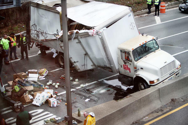 Produce truck crash causes huge traffic tie-up on GCP