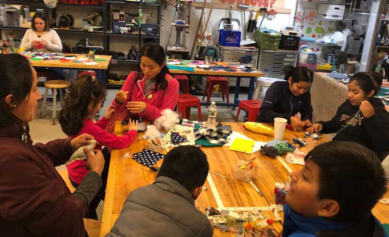 Children ‘Remake the Holidays’ with recyclable creations at New York Hall of Science
